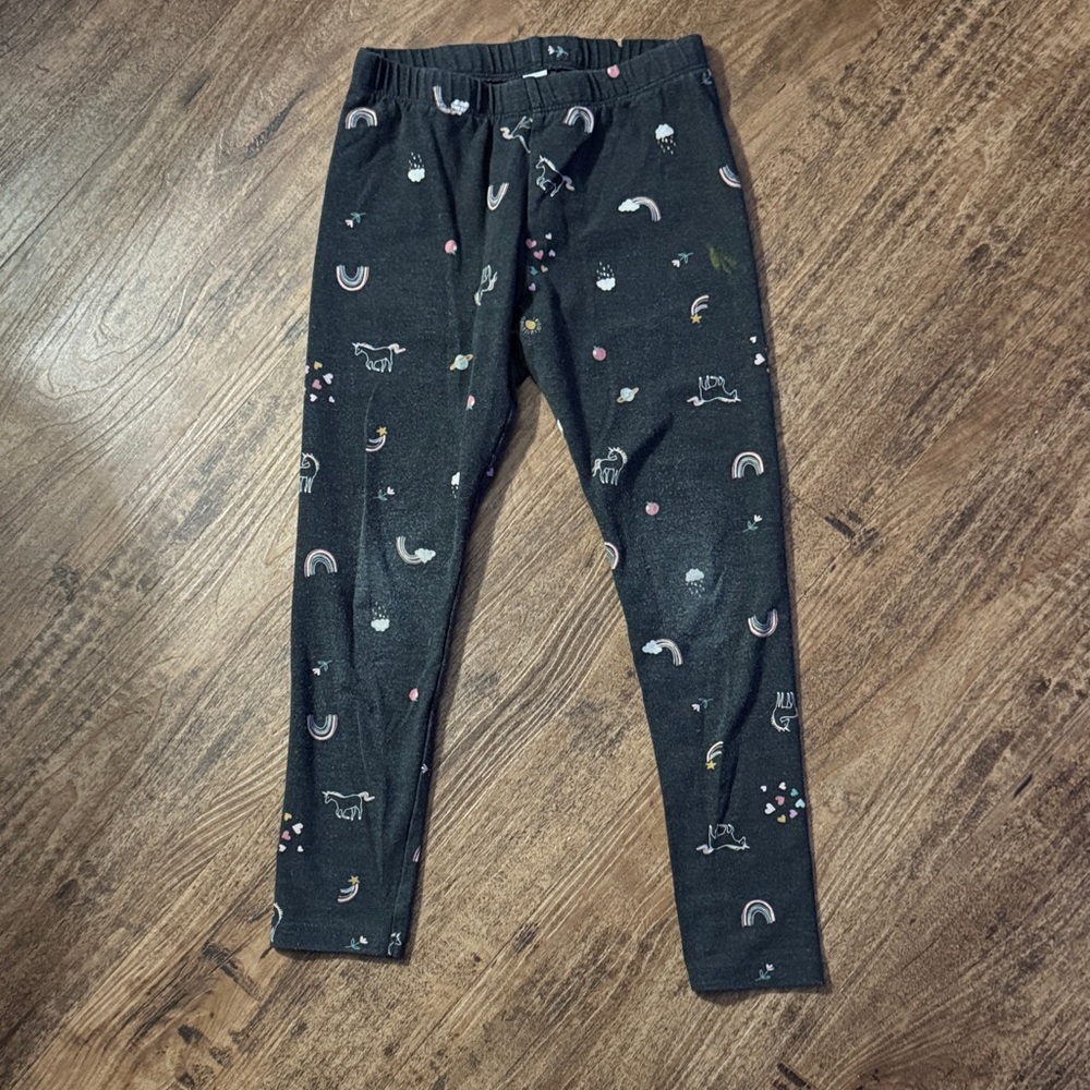 Kids Black Patterned Leggings